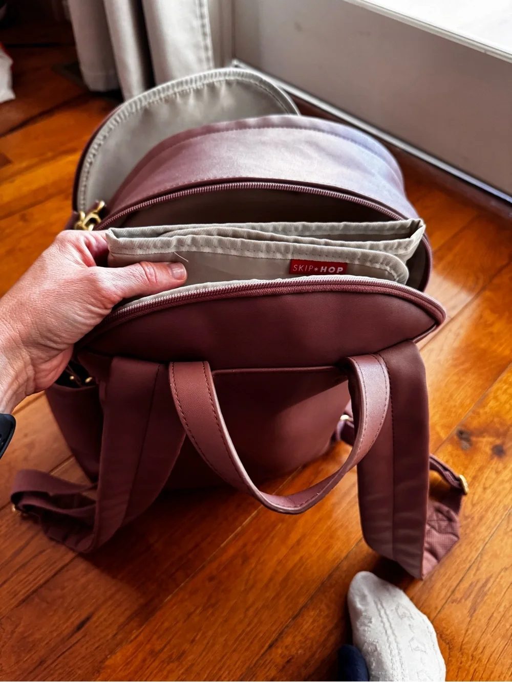 Skip Hop blush pink Baby diaper Backpack with Tassel Accent